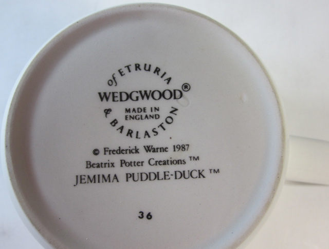 ウェッジウッド　Wedgwood   ピーターラビット　ジマイマ　パドルダック　マグ　英国製　MADE IN ENGLAND