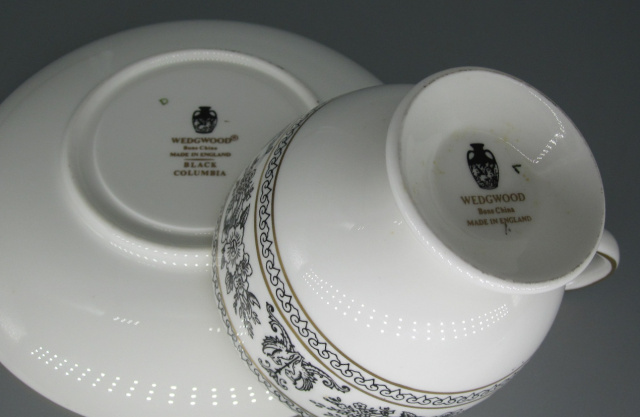 ウェッジウッドWedgwood  コロンビア ホワイト＆ブラック カップ＆ソーサー リー【ウェッジウッド廃盤品/個数限定】